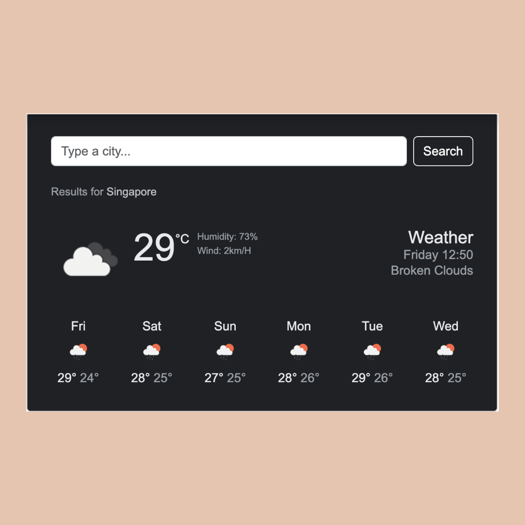 weather app preview